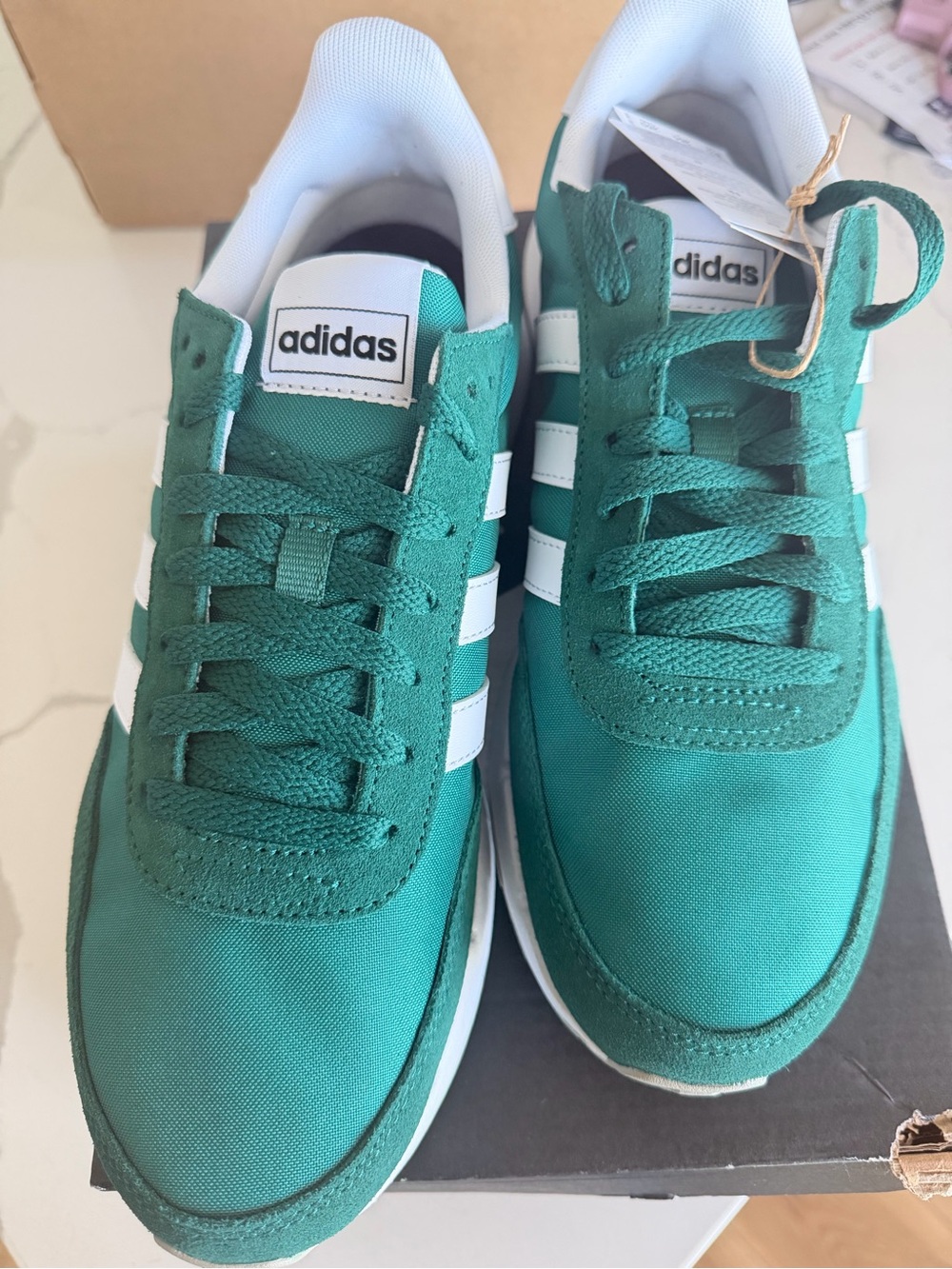 adidas Green and White Women's Athletic Shoes - Picture 2 of 5